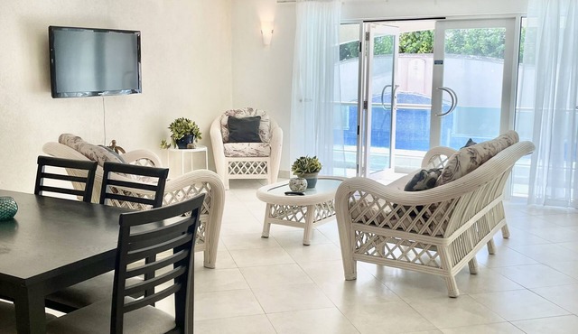 Family-Friendly 3BR Villa Apartment w/Pool – Steps to Surf & Ocean in Green Garden