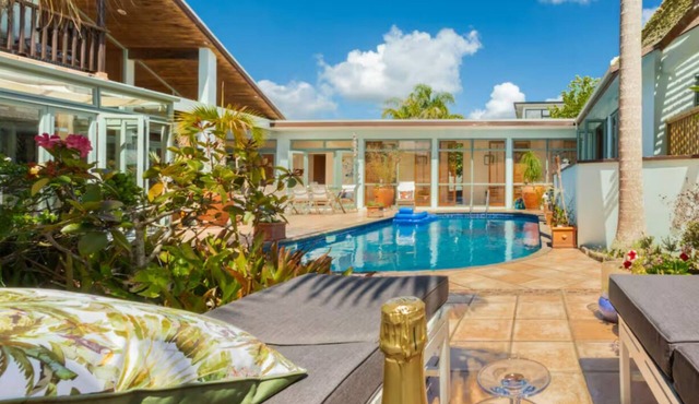 Two rooms in tropical garden